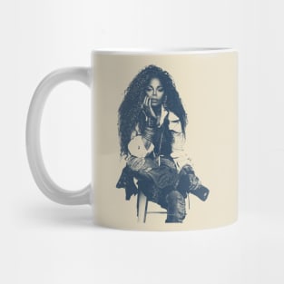 Janet Jackson - Blue Vintage Color Mug